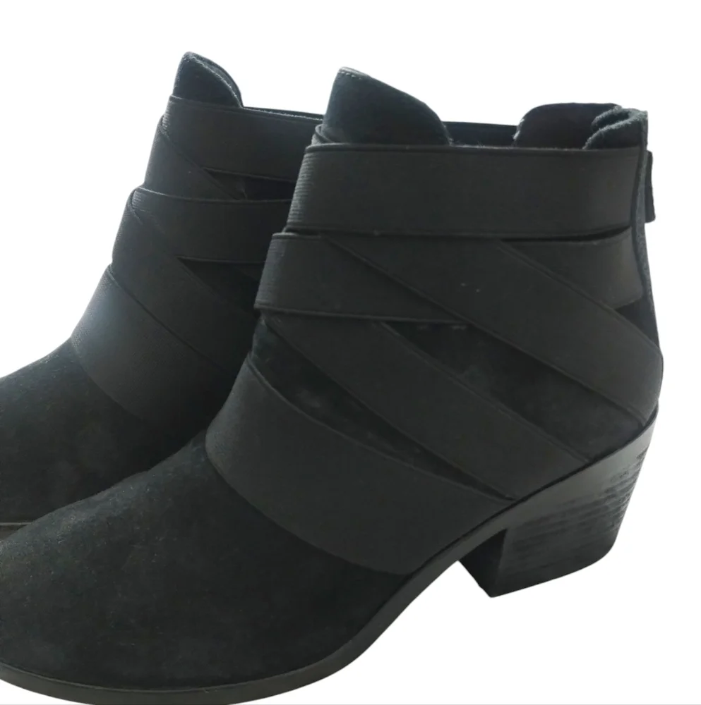 Eileen Fisher Womens Willis Black‎ Sport Suede Ankle Booties Size 7 Quiet Luxury
